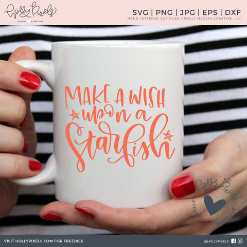 Summer SVG | Make a Wish Upon a Starfish | Beach SVG SVG Ikonart Design Shop 