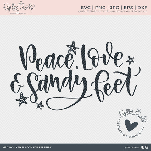 Summer SVG | Peace Love and Sandy Feet | Beach SVG SVG Ikonart Design Shop 