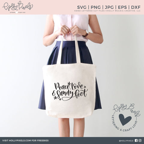Summer SVG | Peace Love and Sandy Feet | Beach SVG SVG Ikonart Design Shop 