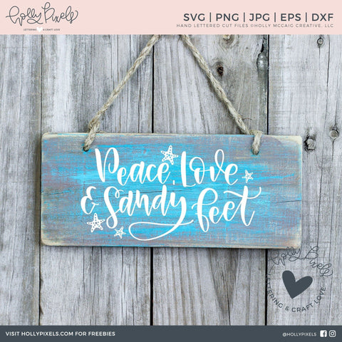 Summer SVG | Peace Love and Sandy Feet | Beach SVG SVG Ikonart Design Shop 