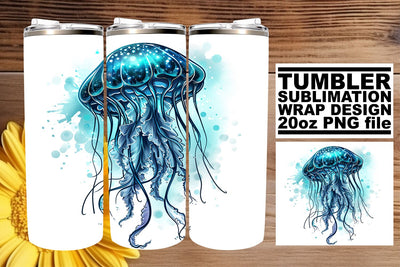 Summer Tide Tumbler Design, Summer Sublimation Wrap, 20oz, Coastal Fish Art, Watercolor Ocean Sublimation afrosvg 
