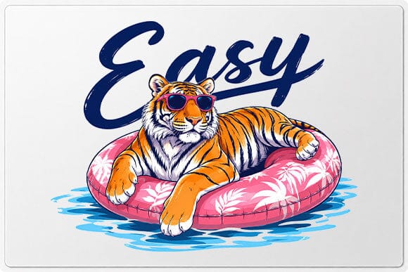 Summer Tiger PNG Easy Tiger Vacation Sublimation Design SVG BillahCrafts 