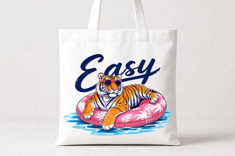 Summer Tiger PNG Easy Tiger Vacation Sublimation Design SVG BillahCrafts 