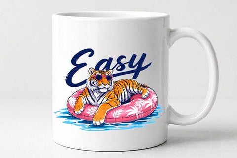 Summer Tiger PNG Easy Tiger Vacation Sublimation Design SVG BillahCrafts 