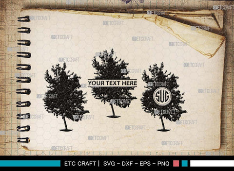 Summer Tree Monogram, Summer Tree Silhouette, Summer Tree SVG, Natural Svg, Vacation Svg, Tree Svg, Forest Svg, SB00536 SVG ETC Craft 