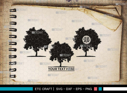 Summer Tree Monogram, Summer Tree Silhouette, Summer Tree SVG, Natural Svg, Vacation Svg, Tree Svg, Forest Svg, SB00536 SVG ETC Craft 