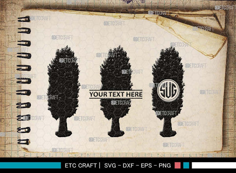 Summer Tree Monogram, Summer Tree Silhouette, Summer Tree SVG, Natural Svg, Vacation Svg, Tree Svg, Forest Svg, SB00536 SVG ETC Craft 