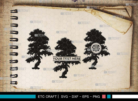 Summer Tree Monogram, Summer Tree Silhouette, Summer Tree SVG, Natural Svg, Vacation Svg, Tree Svg, Forest Svg, SB00536 SVG ETC Craft 