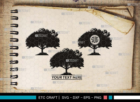 Summer Tree Monogram, Summer Tree Silhouette, Summer Tree SVG, Natural Svg, Vacation Svg, Tree Svg, Forest Svg, SB00536 SVG ETC Craft 