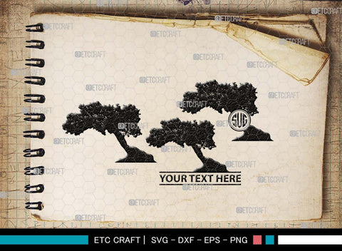 Summer Tree Monogram, Summer Tree Silhouette, Summer Tree SVG, Natural Svg, Vacation Svg, Tree Svg, Forest Svg, SB00536 SVG ETC Craft 
