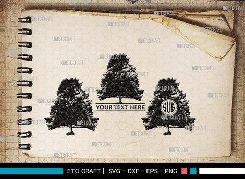 Summer Tree Monogram, Summer Tree Silhouette, Summer Tree SVG, Natural Svg, Vacation Svg, Tree Svg, Forest Svg, SB00536 SVG ETC Craft 