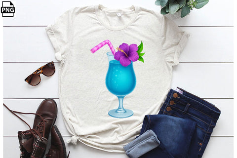 Summer Tropical Cocktails Drink PNG Clipart Bundle Printable File Sublimation Creativedesigntee 