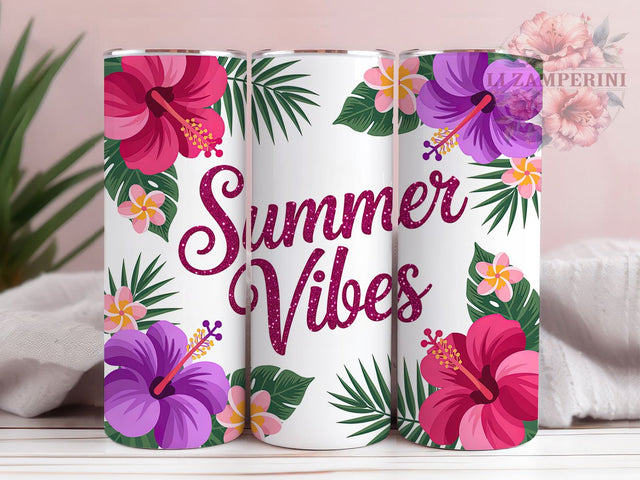 Summer Tropical Floral Garden Tumbler, 20oz Sublimation Wrap, Tropical Flowers PNG, Bright Botanical Cup, Beach Vibes Mug, Colorful Garden Tumbler, Sunny Blooms Design Sublimation Li Zamperini 