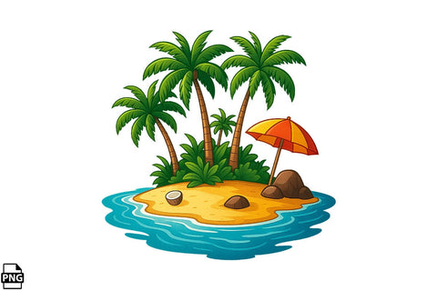Summer Tropical Island PNG Clipart Bundle Printable File Sublimation Creativedesigntee 