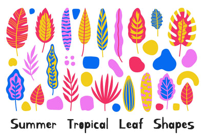 Summer Tropical Leaf Shapes Sublimation Rin Green 