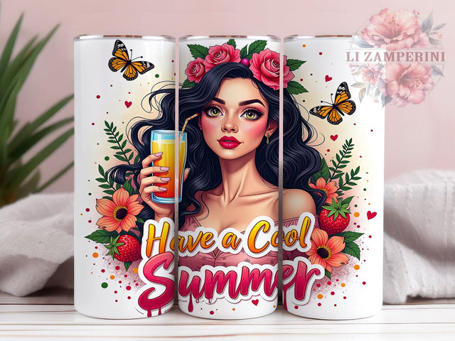 Summer Tumbler, 20 Oz Tumbler, Sublimation Design, Women Tumbler, Cool Summer, PNG Design, Travel Tumbler Sublimation Li Zamperini 