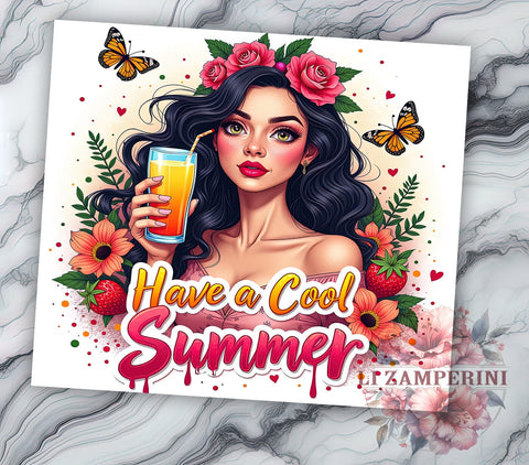 Summer Tumbler, 20 Oz Tumbler, Sublimation Design, Women Tumbler, Cool Summer, PNG Design, Travel Tumbler Sublimation Li Zamperini 