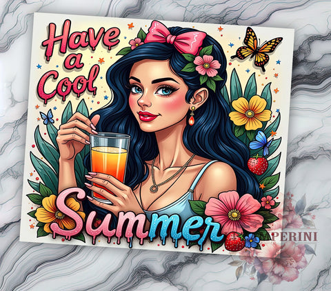 Summer Tumbler, 20 Oz Tumbler, Sublimation Design, Women Tumbler, Cool Summer, PNG Design, Travel Tumbler Sublimation Li Zamperini 