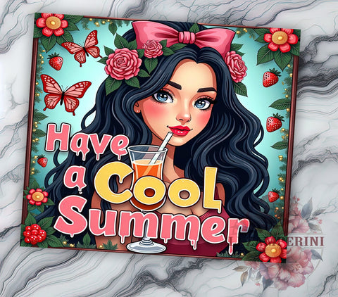 Summer Tumbler, 20 Oz Tumbler, Sublimation Design, Women Tumbler, Cool Summer, PNG Design, Travel Tumbler Sublimation Li Zamperini 