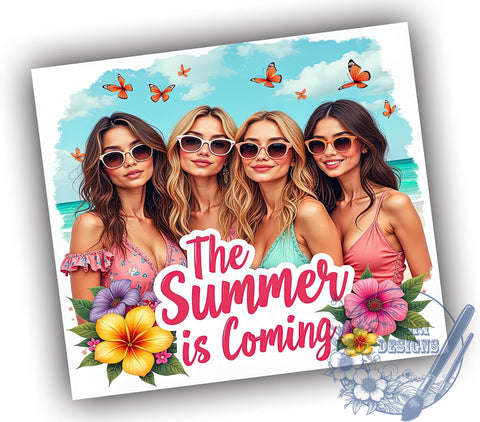Summer Tumbler, Girls Summer, 20oz Wrap, Sublimation Design, Summer Vibes, Digital Download, Beach Tumbler Sublimation ToriDesigns 