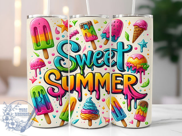 Summer Tumbler, Sublimation Design, 20oz Tumbler, Sweet Summer, PNG File, Summer Vibes, Drinkware Design, DIY Tumbler Sublimation ToriDesigns 