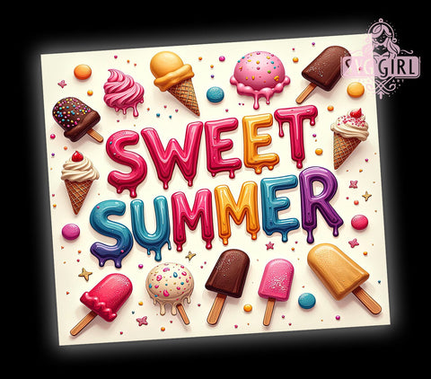 Summer Tumbler, Sublimation Wrap, 20oz Tumbler, Summer PNG, Tumbler Design, Beach Theme, Sweet Summer, Drinkware Decor Sublimation SvggirlplusArt 
