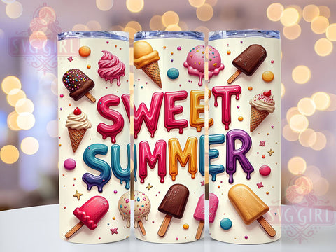 Summer Tumbler, Sublimation Wrap, 20oz Tumbler, Summer PNG, Tumbler Design, Beach Theme, Sweet Summer, Drinkware Decor Sublimation SvggirlplusArt 