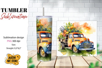 Summer tumbler. Summer truck sublimation design Sublimation Yustaf Art Store 