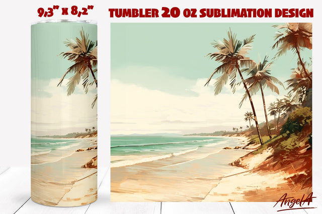 Summer tumbler wrap sublimation, palm Sublimation Angelina Semenova 