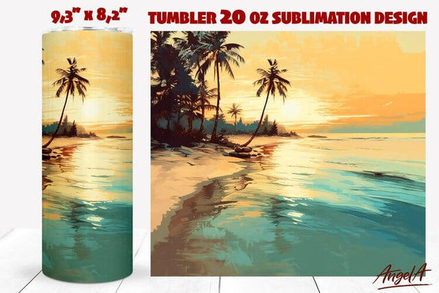 Summer tumbler wrap sublimation / travel tumbler wrap PNG Sublimation Angelina Semenova 