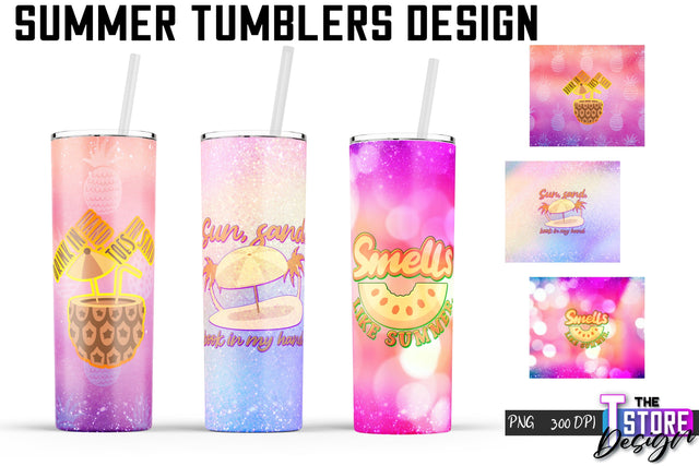 Summer Tumblers Wrap | PNG File | 300 DPI Sublimation The T Store Design 
