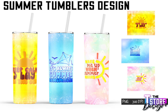 Summer Tumblers Wrap | PNG File | 300 DPI Sublimation The T Store Design 