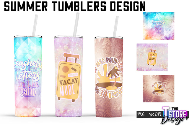 Summer Tumblers Wrap | PNG File | 300 DPI Sublimation The T Store Design 