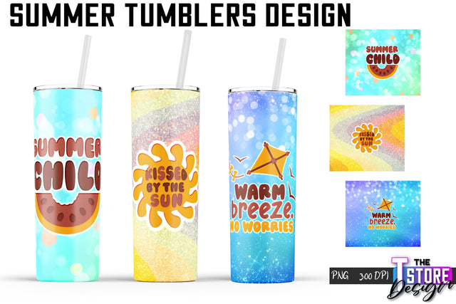 Summer Tumblers Wrap | PNG File | 300 DPI Sublimation The T Store Design 