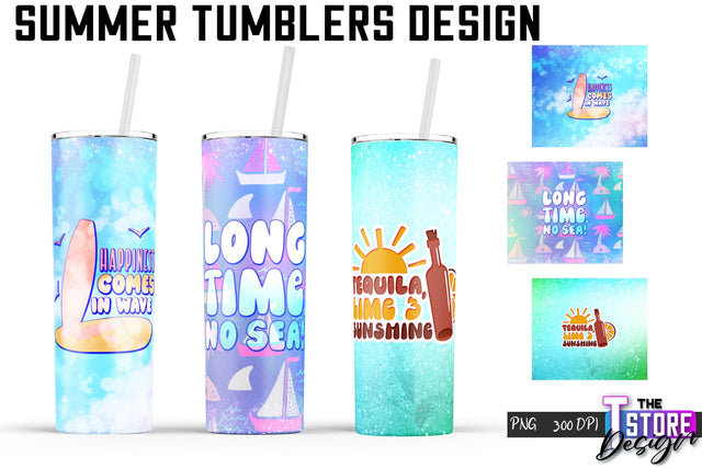 Summer Tumblers Wrap | PNG File | 300 DPI Sublimation The T Store Design 