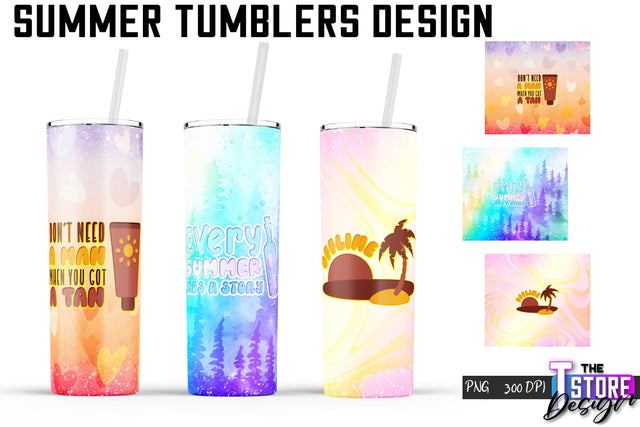 Summer Tumblers Wrap | PNG File | 300 DPI Sublimation The T Store Design 