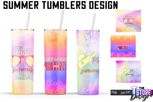 Summer Tumblers Wrap | PNG File | 300 DPI Sublimation The T Store Design 