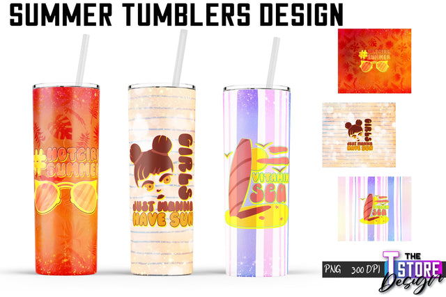Summer Tumblers Wrap | PNG File | 300 DPI Sublimation The T Store Design 