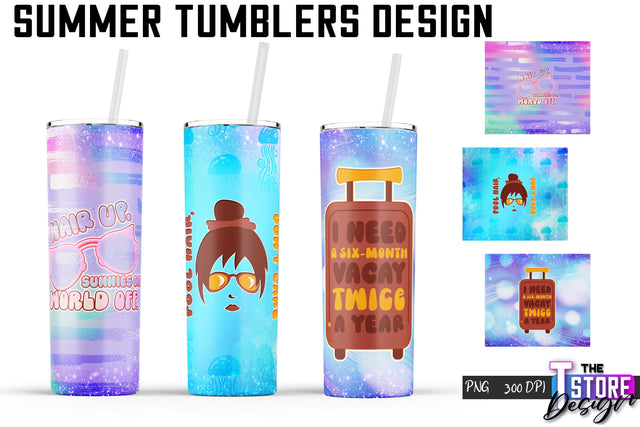Summer Tumblers Wrap | PNG File | 300 DPI Sublimation The T Store Design 
