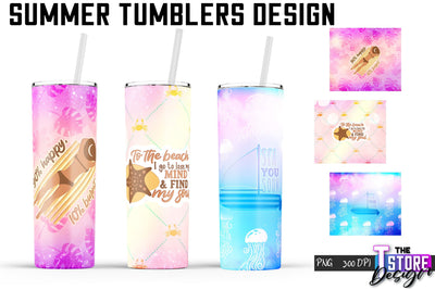Summer Tumblers Wrap | PNG File | 300 DPI Sublimation The T Store Design 