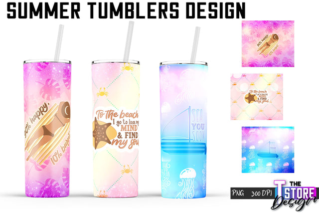 Summer Tumblers Wrap | PNG File | 300 DPI Sublimation The T Store Design 