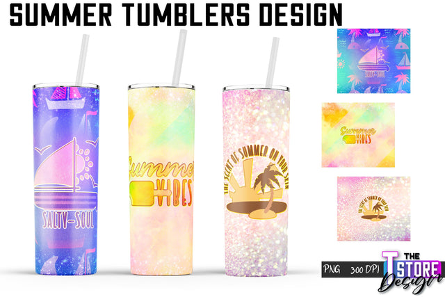 Summer Tumblers Wrap | PNG File | 300 DPI Sublimation The T Store Design 