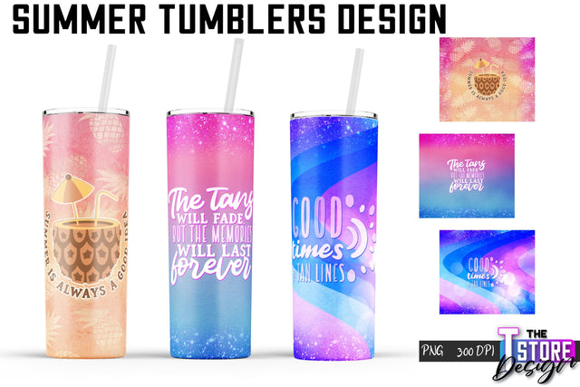 Summer Tumblers Wrap | PNG File | 300 DPI Sublimation The T Store Design 