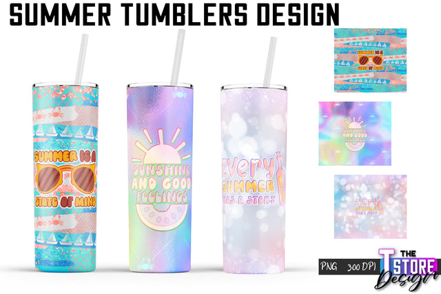 Summer Tumblers Wrap | PNG File | 300 DPI Sublimation The T Store Design 
