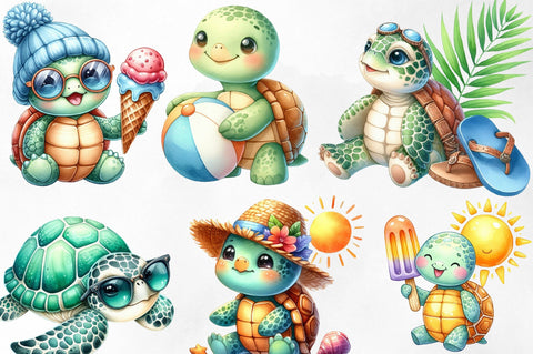 Summer Turtle Sticker Clipart Sublimation SVGista 