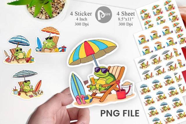Summer Turtle Sticker Sublimation artnoy 