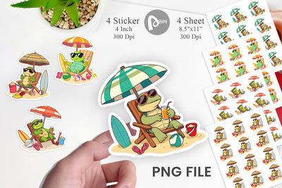 Summer Turtle Sticker Sublimation artnoy 