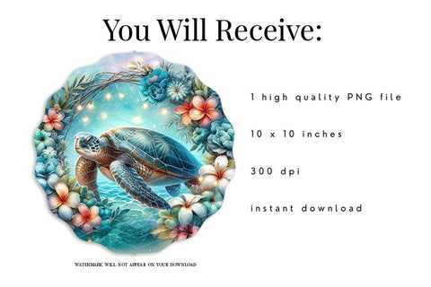 Summer Turtle Wind Spinner PNG Sublimation Design Sublimation BijouBay 