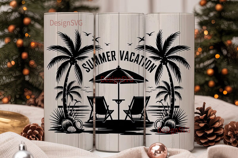 Summer Vacation 20oz Tumbler Wrap Sublimation DesignSVG 