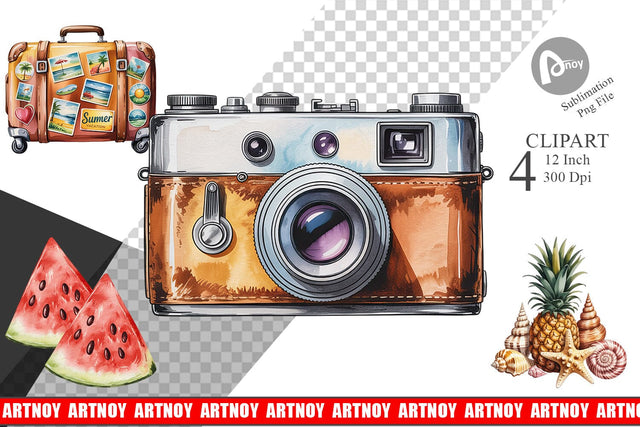Summer Vacation Clipart Sublimation artnoy 